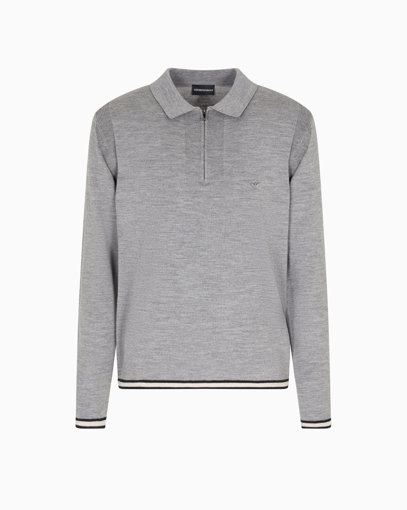 EMPORIO ARMANI Slim Knit Mini Polo Pullover for Men