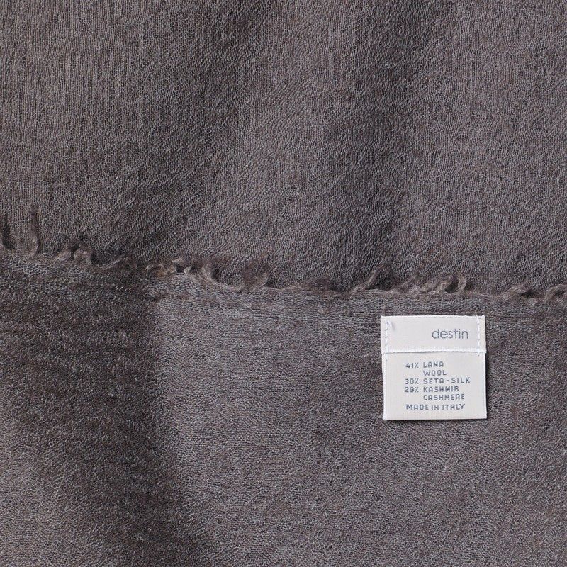 DESTIN Wool-Silk Blend Scarf with Frayed Edges