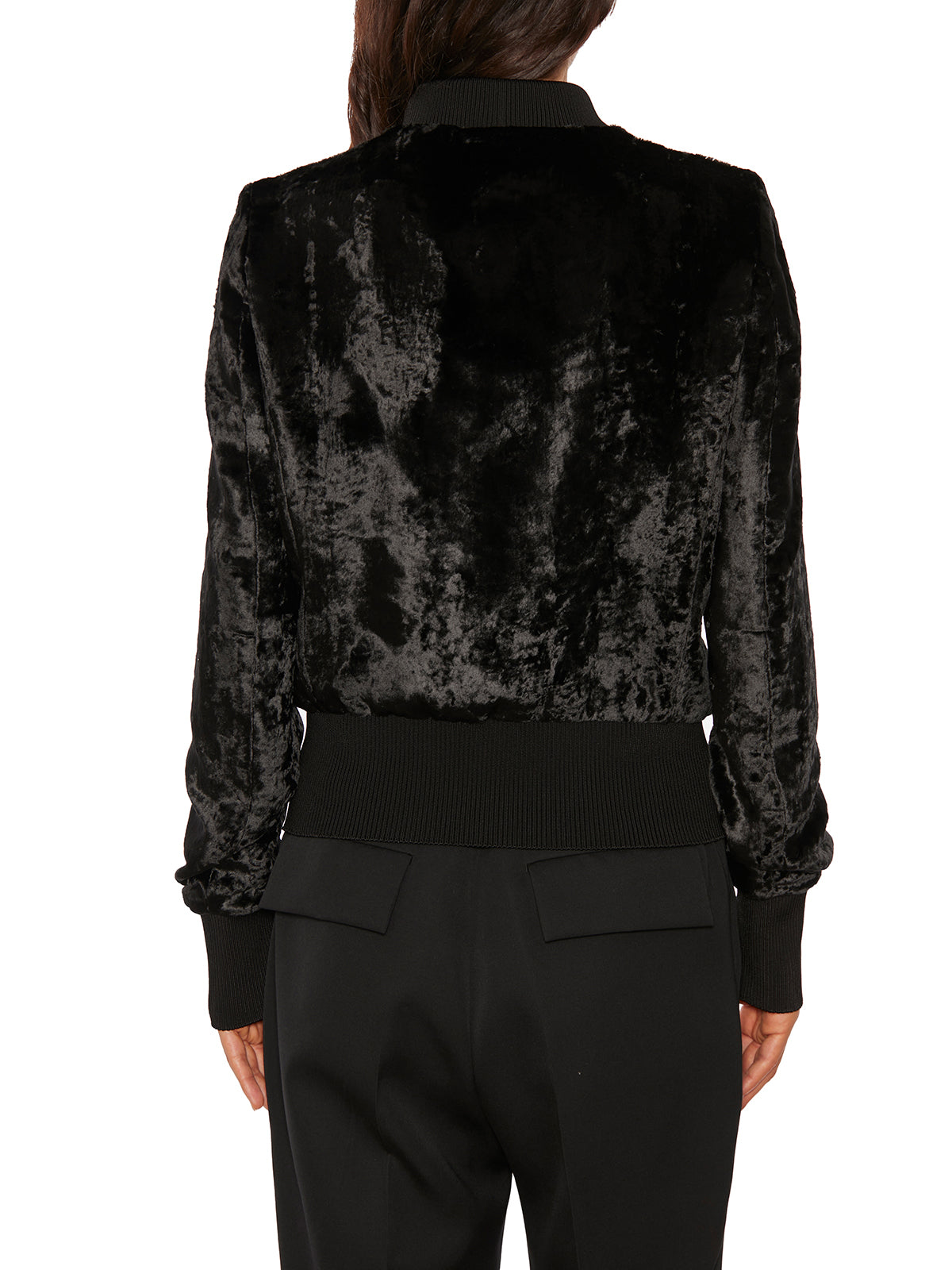 SAPIO Velvet Bomber Jacket with Zip Closure - Size 38