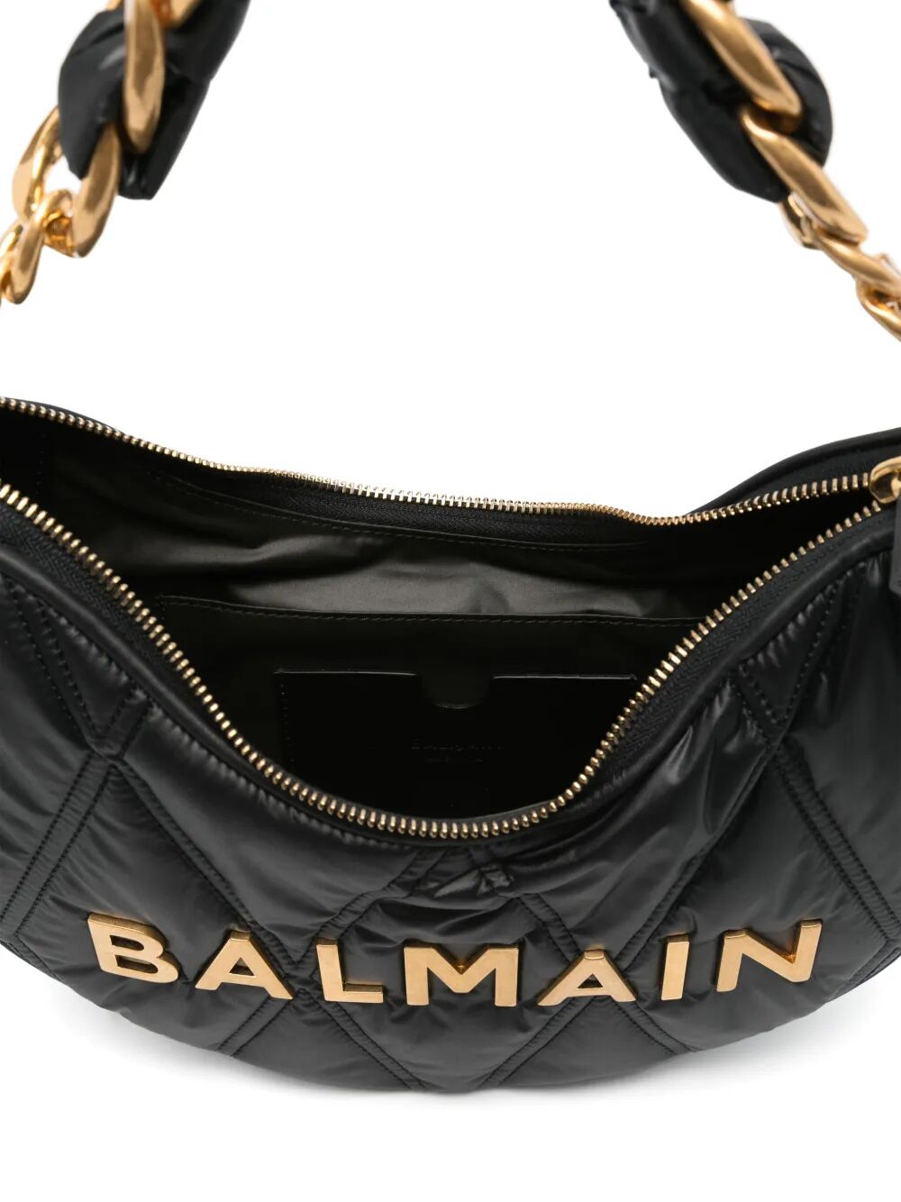 BALMAIN Soft Moon Mini Handbag - Grid Quilted Nylon