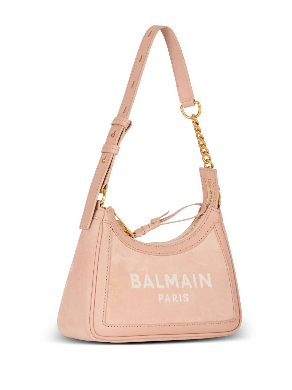 BALMAIN Mini Shoulder Handbag in Suede Leather