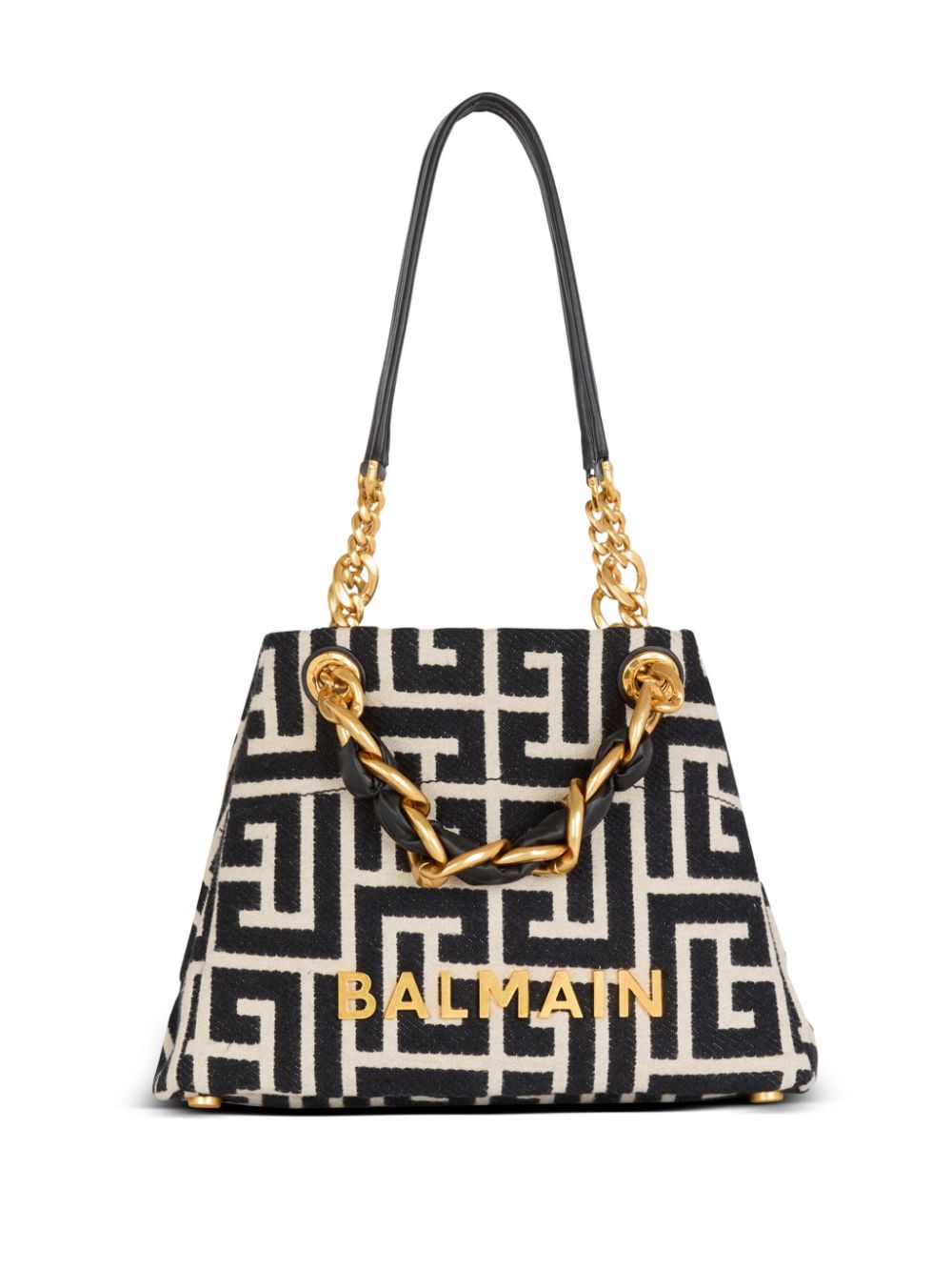 BALMAIN Monogram Jacquard Tote Handbag