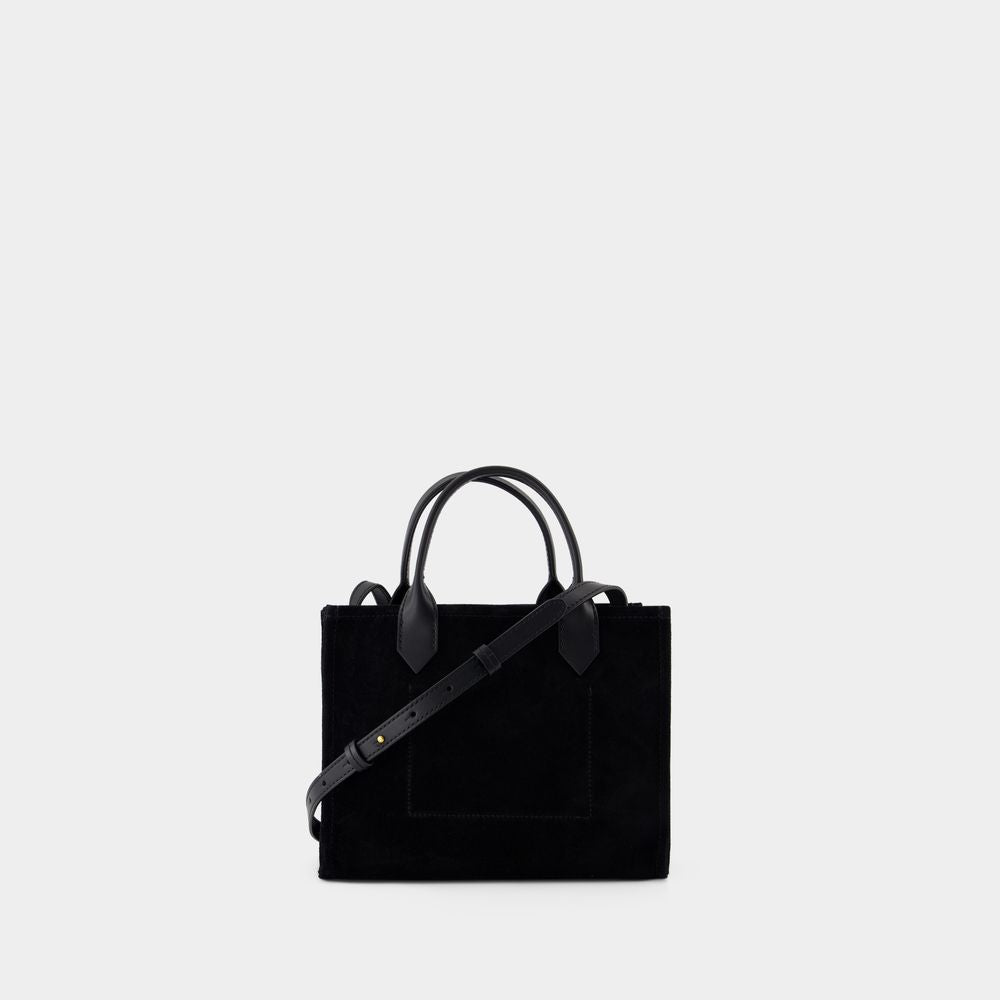 BALMAIN Mini Suede Leather Tote with Logo