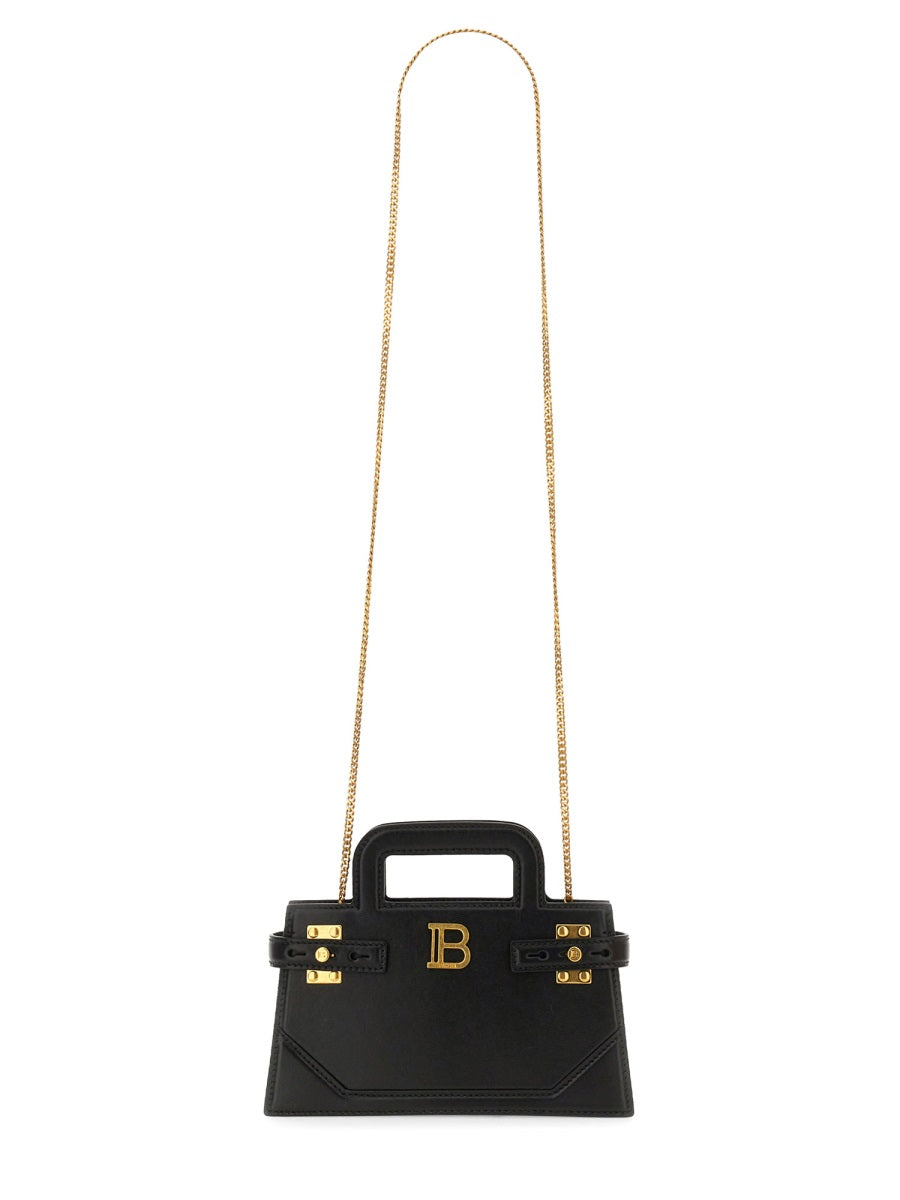 BALMAIN Mini Leather Handbag with Detachable Chain Strap
