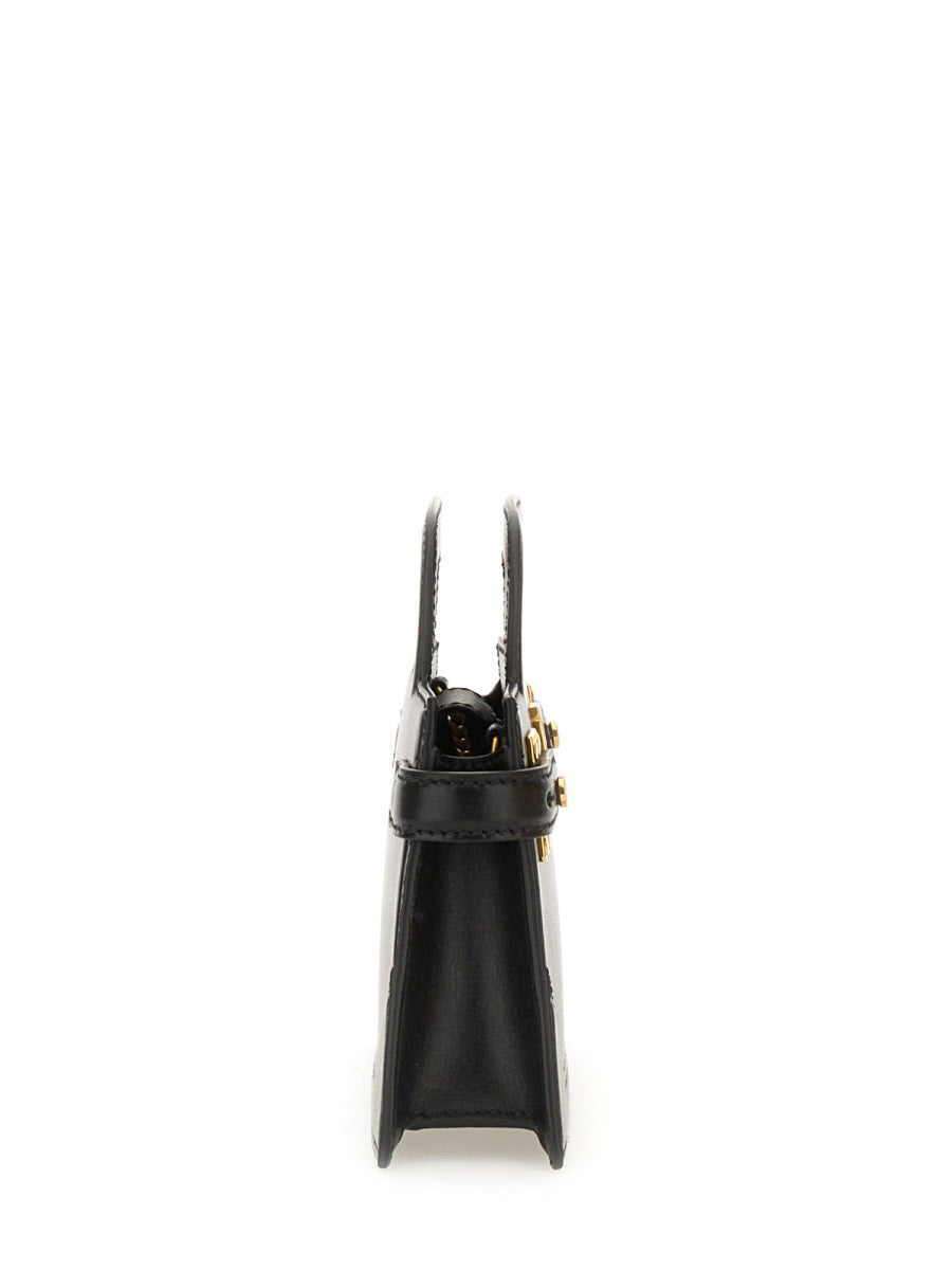 BALMAIN Mini Leather Handbag with Detachable Chain Strap