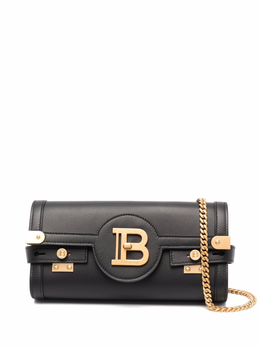 BALMAIN Mini Leather Chain-Link Shoulder Bag