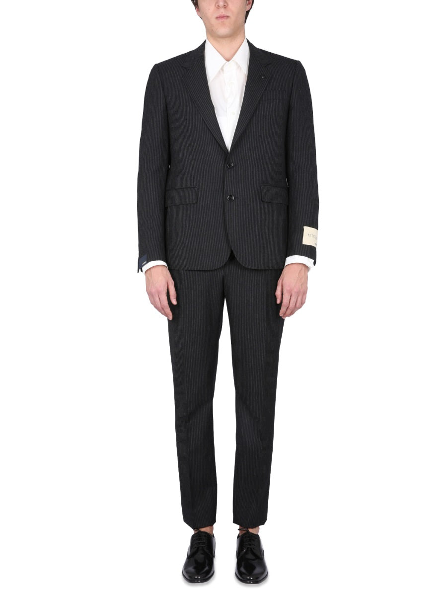 LARDINI Tailored Peak Lapel Suit for Men
