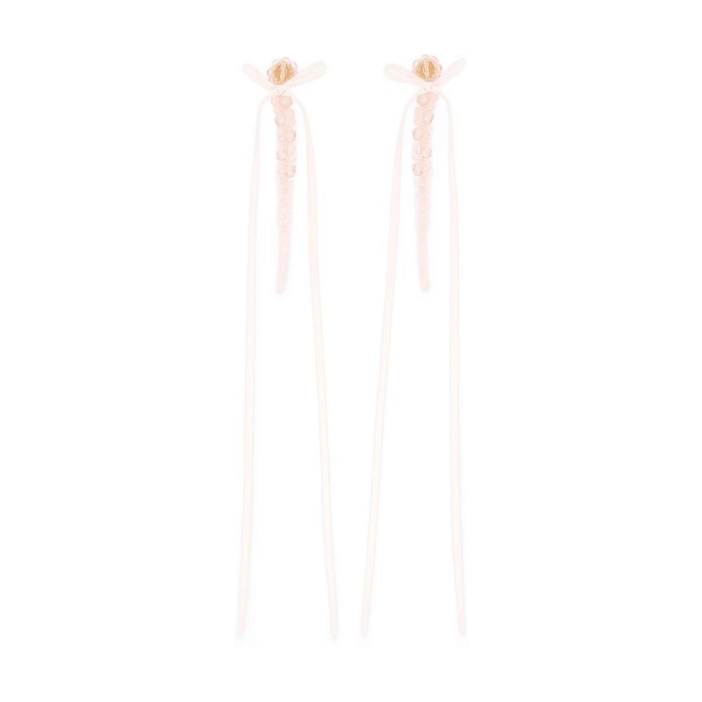 SIMONE ROCHA Slim Bow Ribbon Drip Earrings