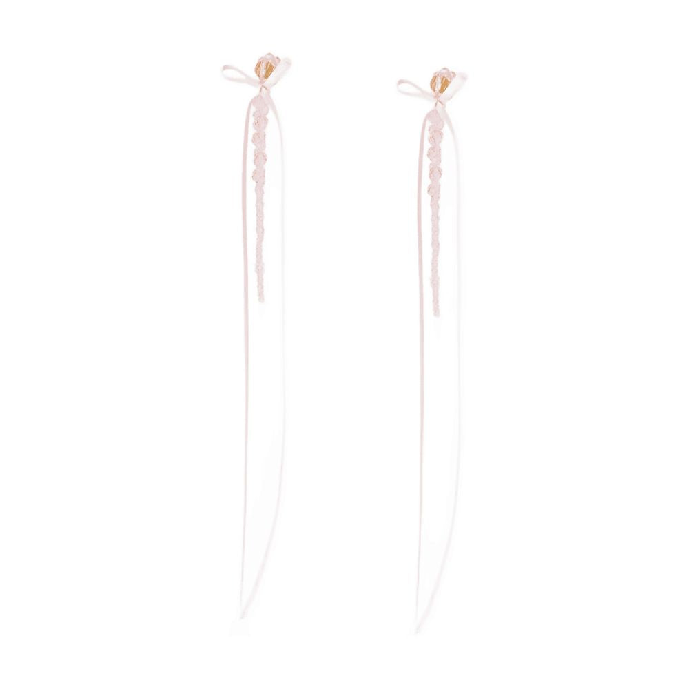 SIMONE ROCHA Slim Bow Ribbon Drip Earrings