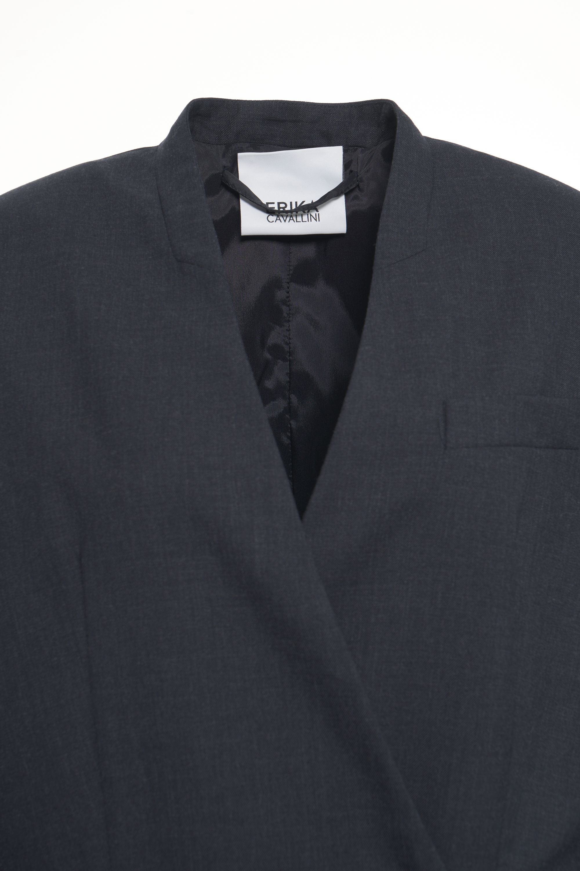 ERIKA CAVALLINI Double-Breasted Blazer with V-Neck - FW25