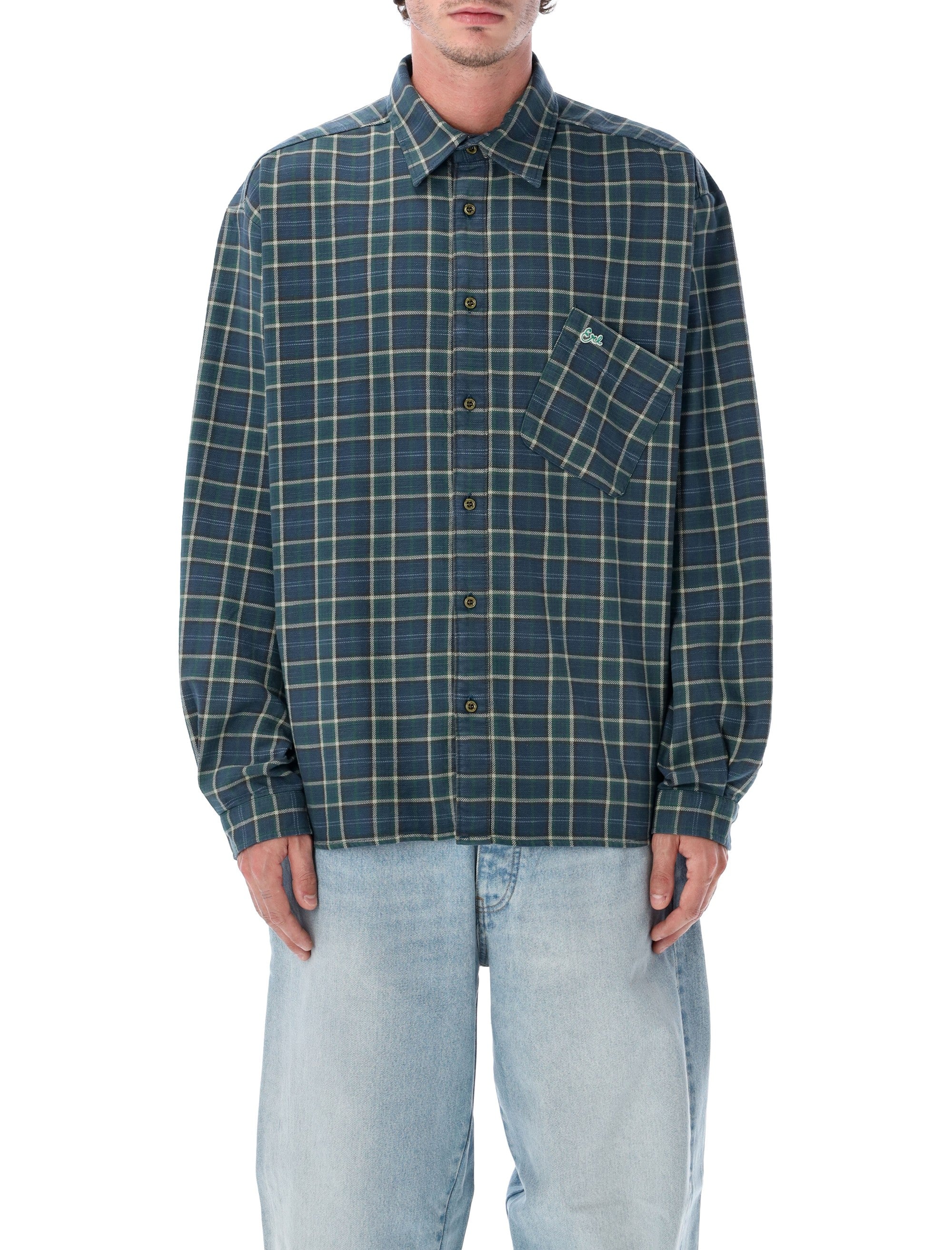 ERL Relaxed Fit Cotton Check Shirt - Size M