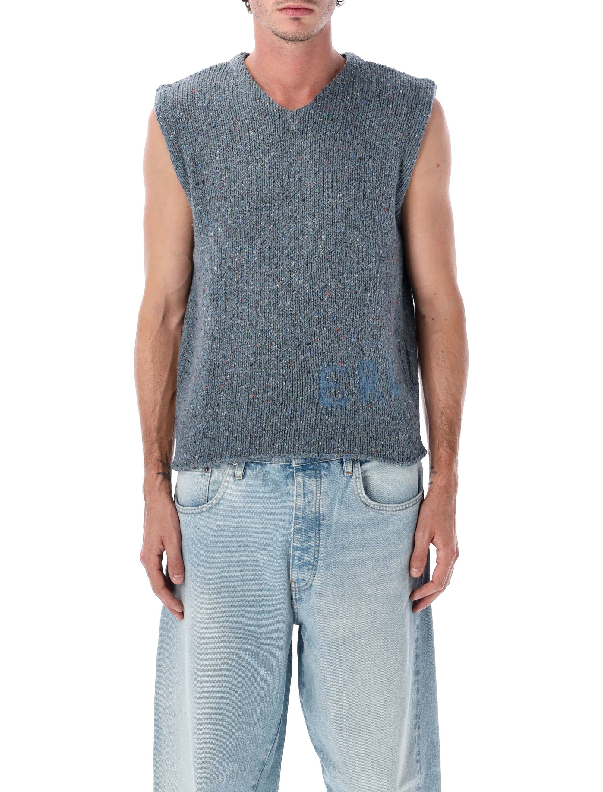ERL Distressed Knit Mini Vest for Men