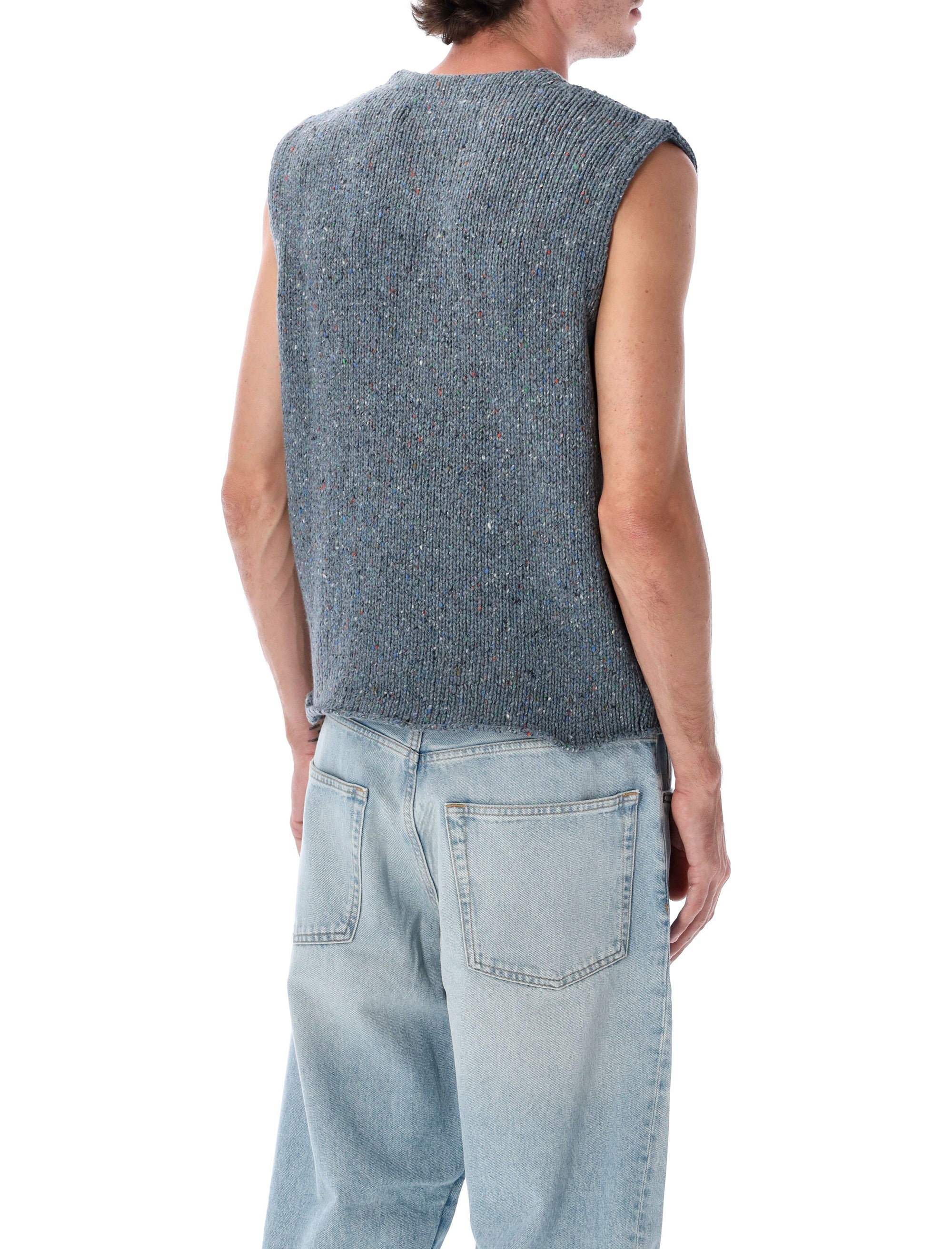 ERL Distressed Knit Mini Vest for Men