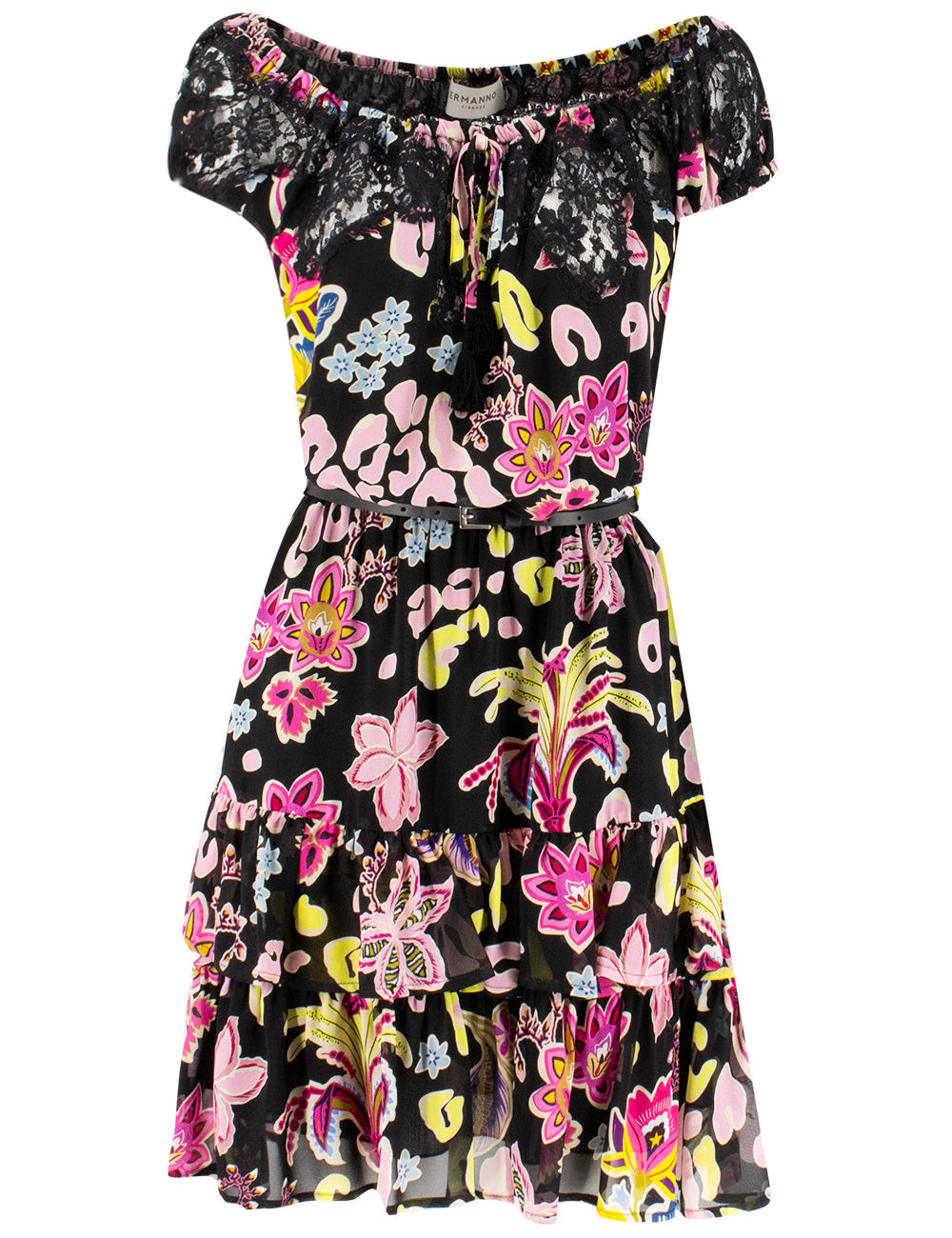 ERMANNO FIRENZE Floral Ruffle Mini Dress