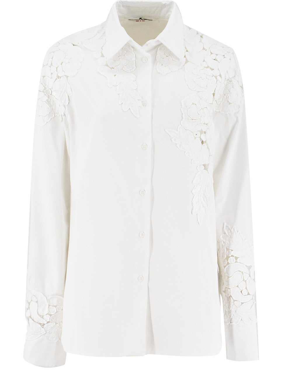 ERMANNO SCERVINO Elegant Cotton Shirt with Floral Lace Details for Women