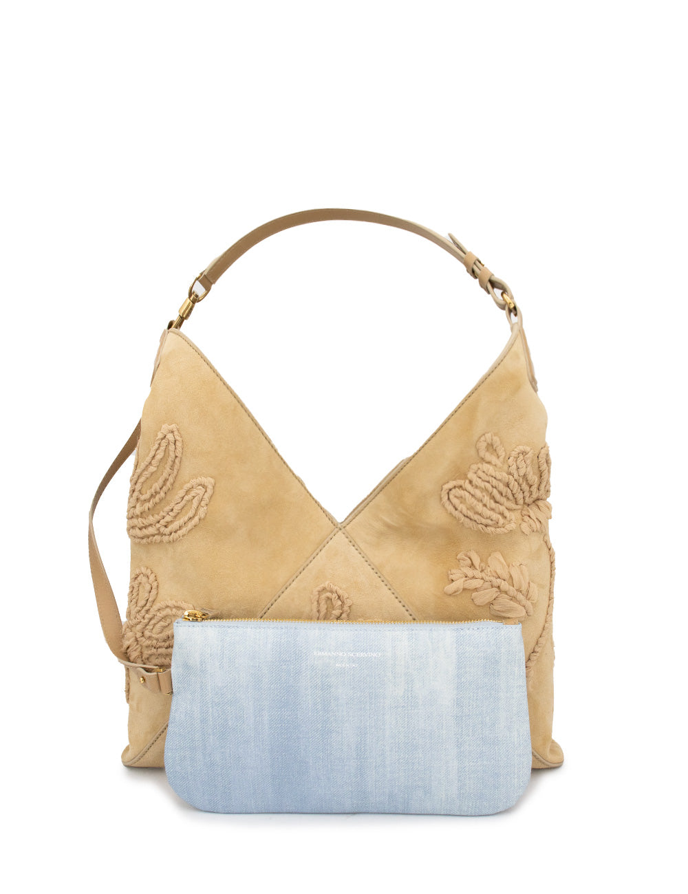 ERMANNO SCERVINO Elegant Handbag with Floral Embroidery - 36x33x21 cm