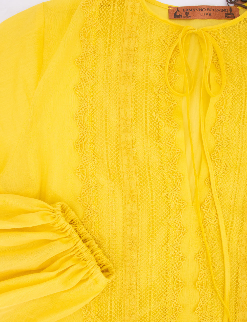 ERMANNO SCERVINO LIFE Elegant Long Dress with Lace Inserts for Women