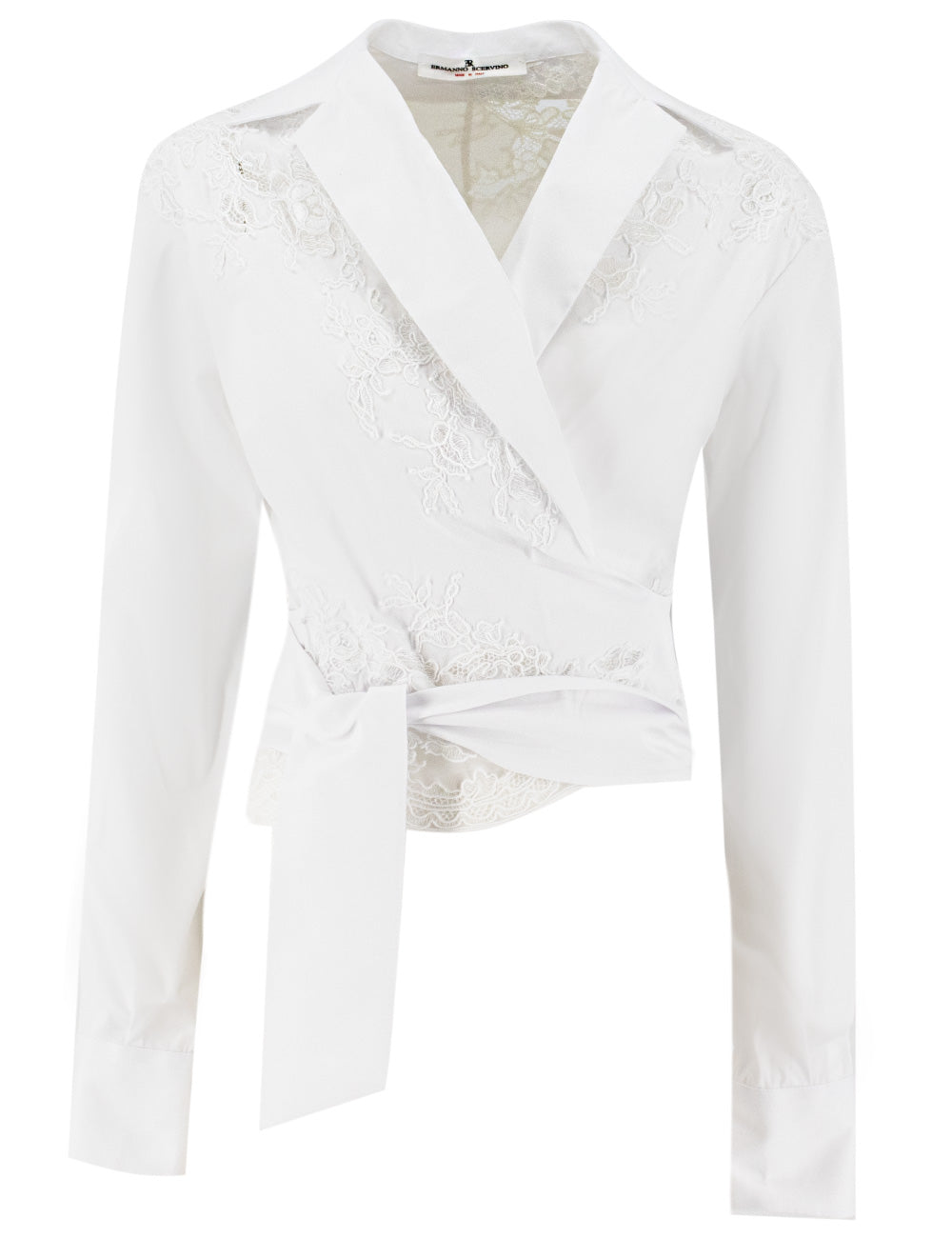 ERMANNO SCERVINO Elegant Lace Detail Slim Fit Shirt