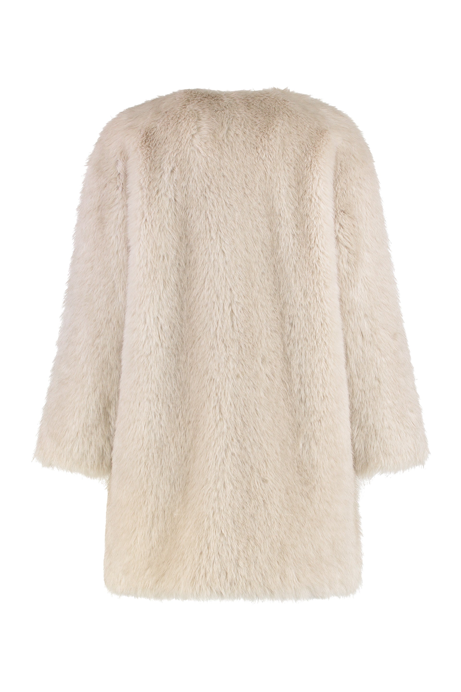 MAX MARA STUDIO Oversized Synthetic Fur Jacket with Puff Sleeves