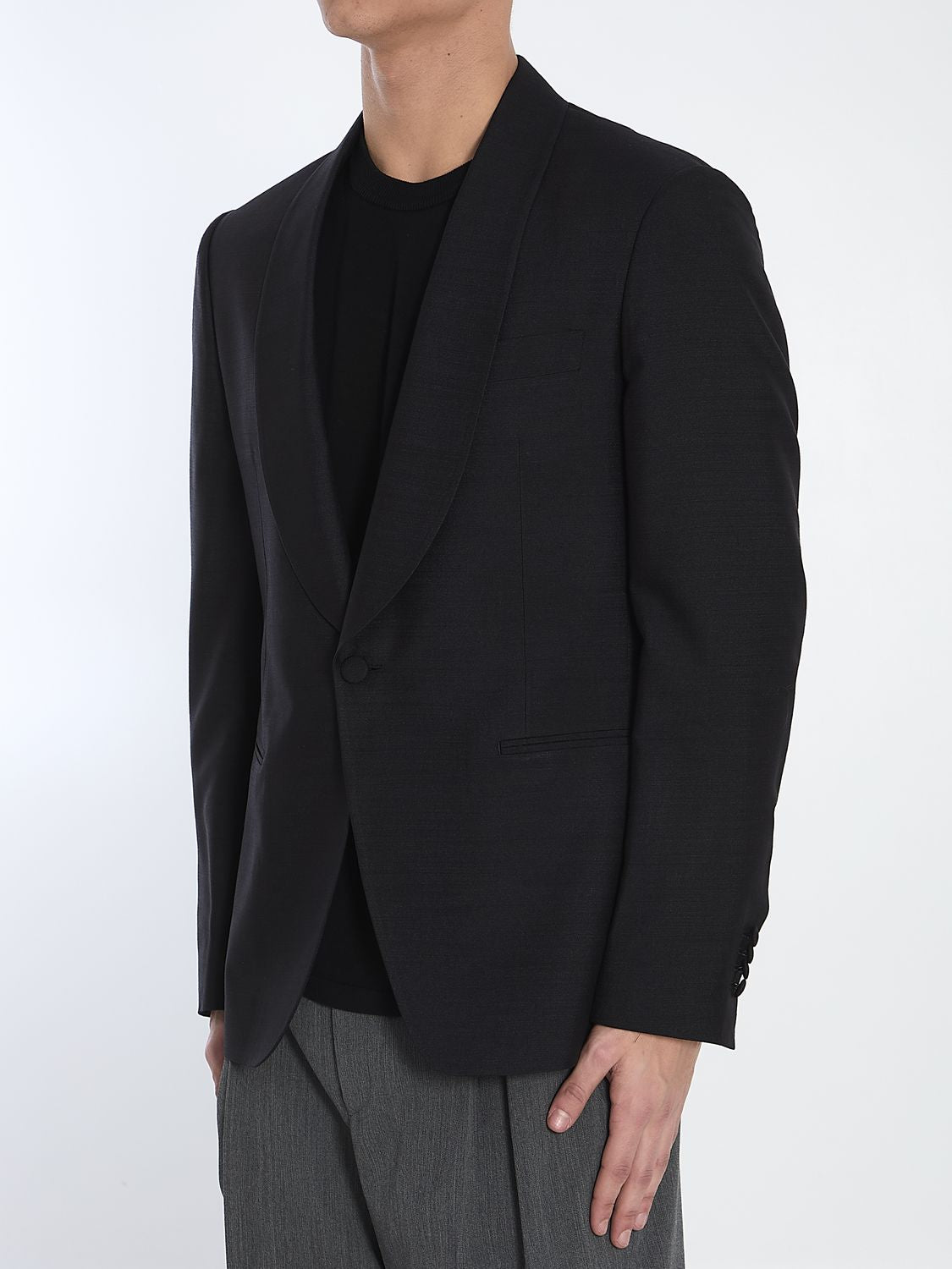 LARDINI Silk Single-Breasted Jacket (Size IT 50)