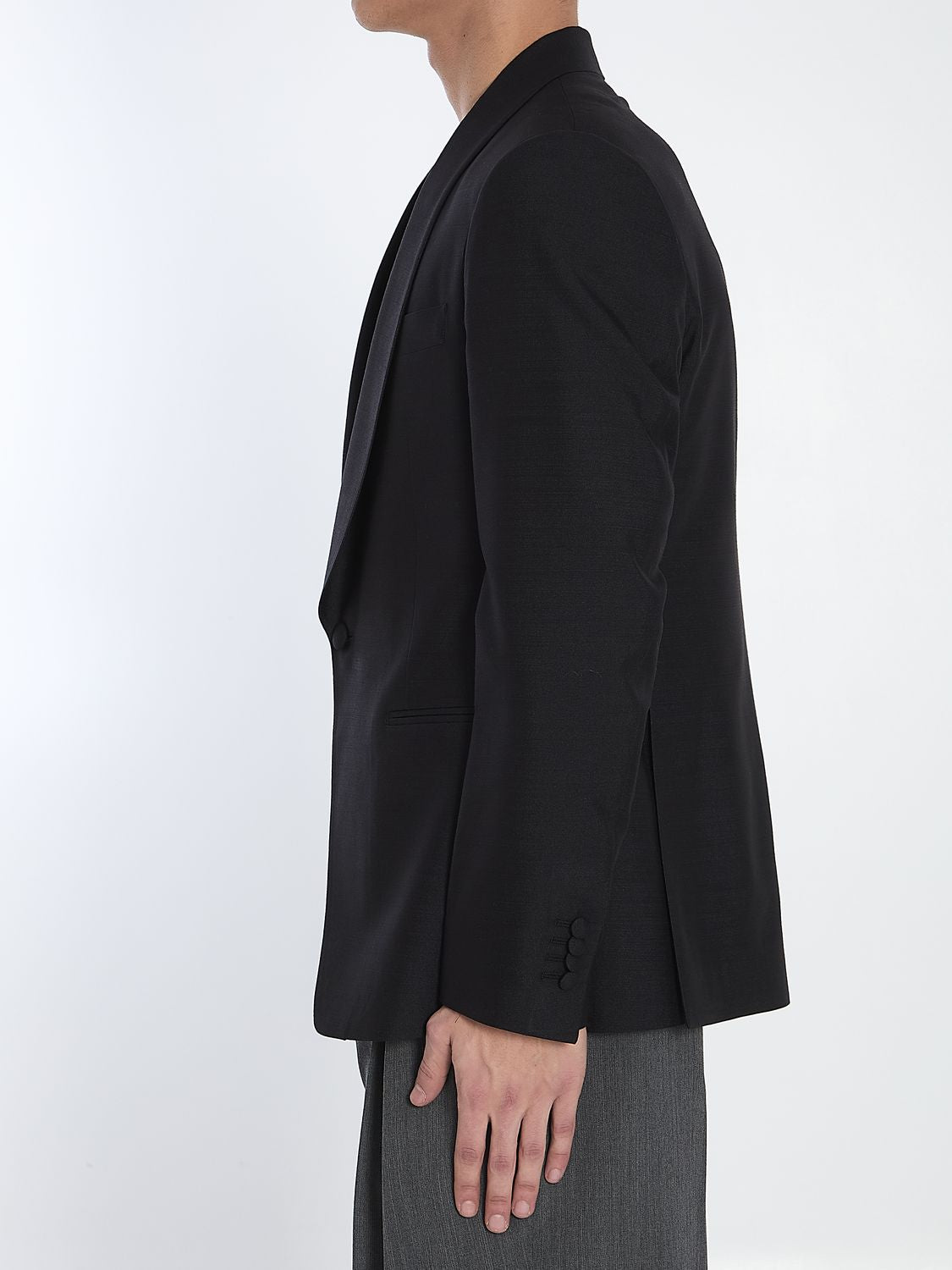 LARDINI Silk Single-Breasted Jacket (Size IT 50)