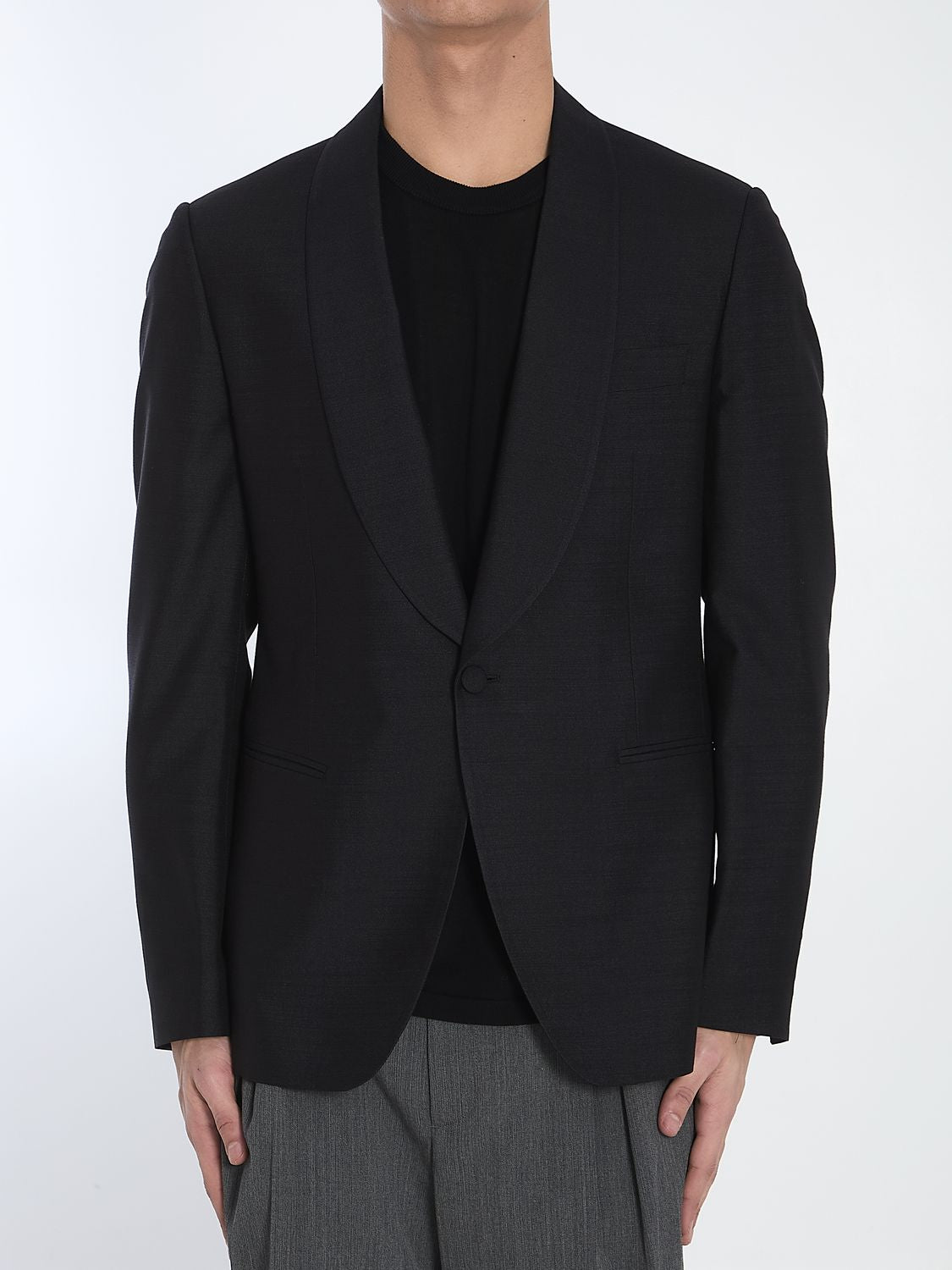 LARDINI Silk Single-Breasted Jacket (Size IT 50)
