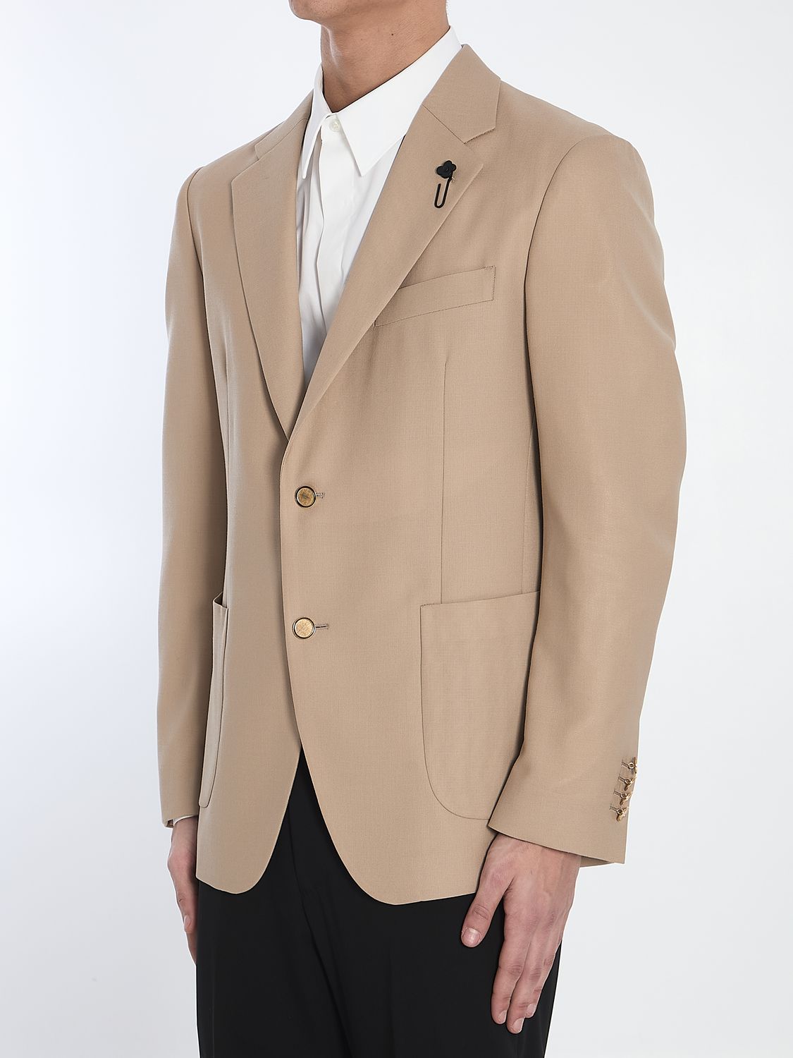 LARDINI Wool Single-Breasted Jacket in Size 48