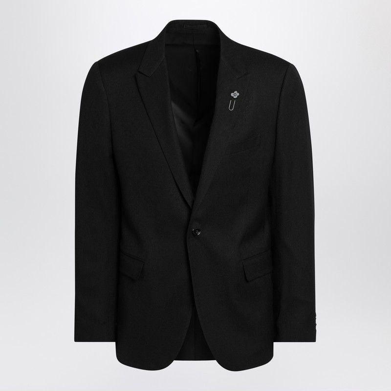 LARDINI Single-Breasted Wool Blend Jacket