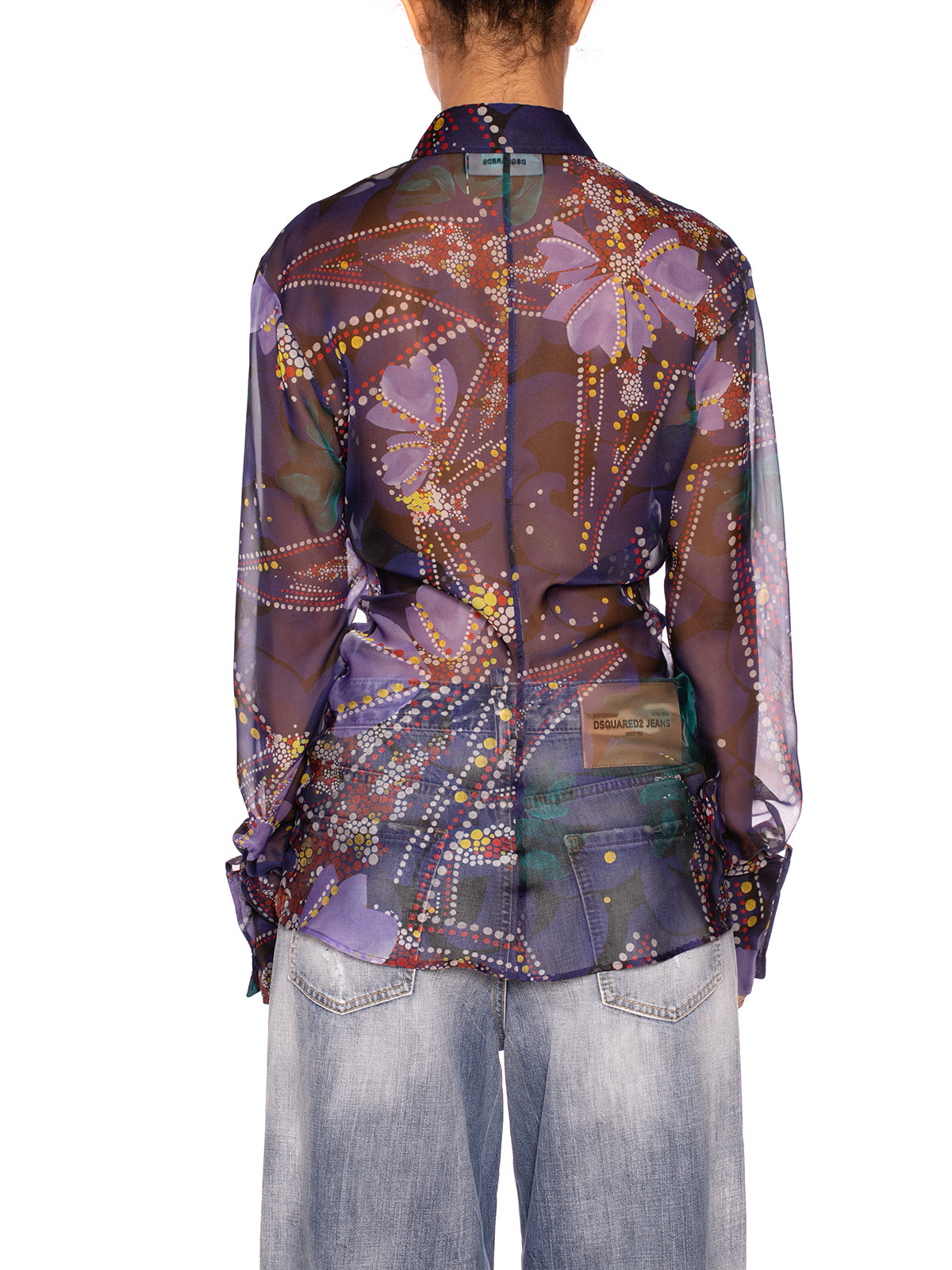 DSQUARED2 Chiffon Floral Print Slim Fit Shirt - Size 40
