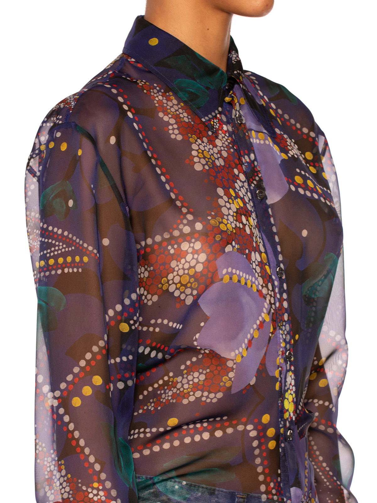 DSQUARED2 Chiffon Floral Print Slim Fit Shirt - Size 40