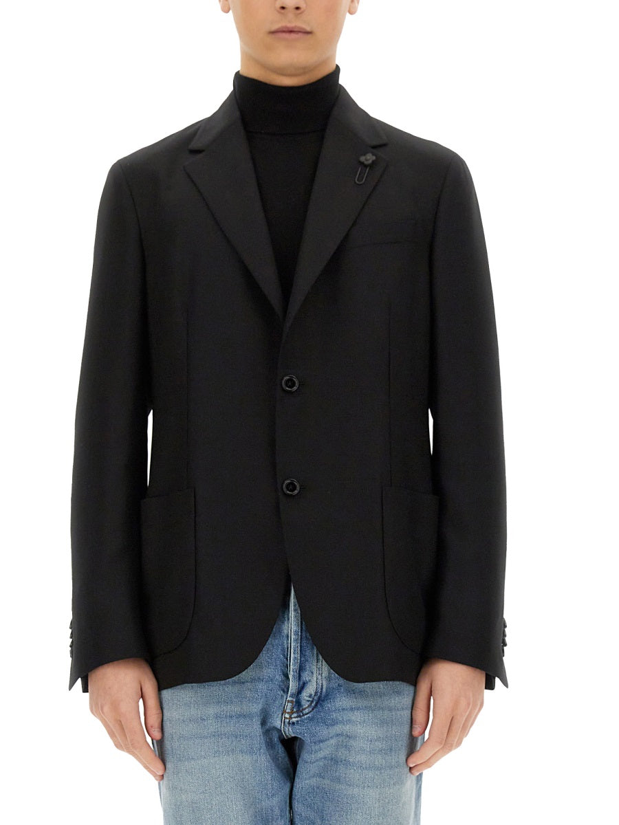 LARDINI Single-Breasted Wool Jacket - Size 48