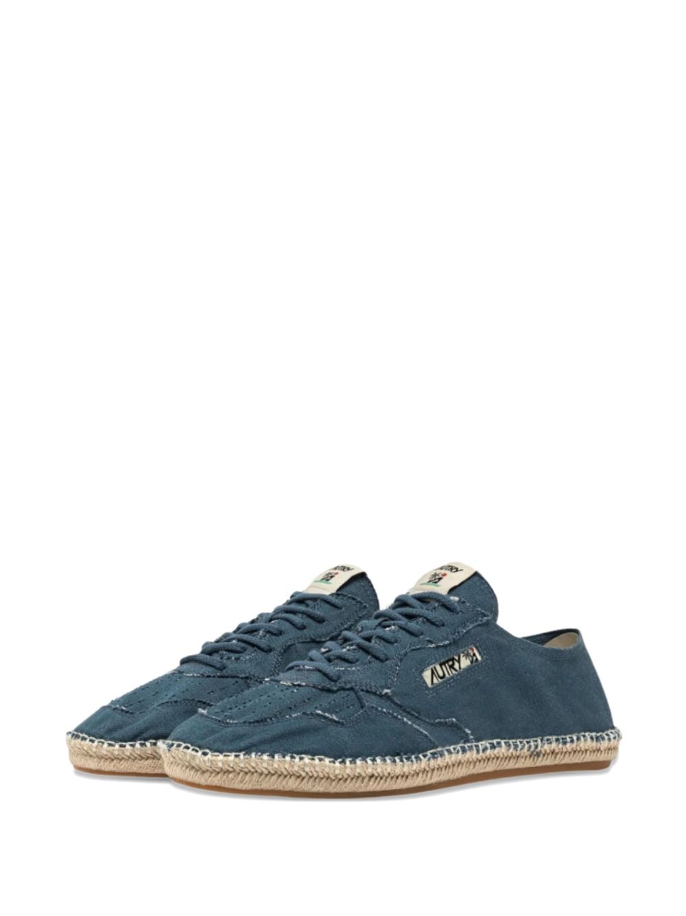 AUTRY Canvas Lace-Up Sneakers with Jute Sole for Men