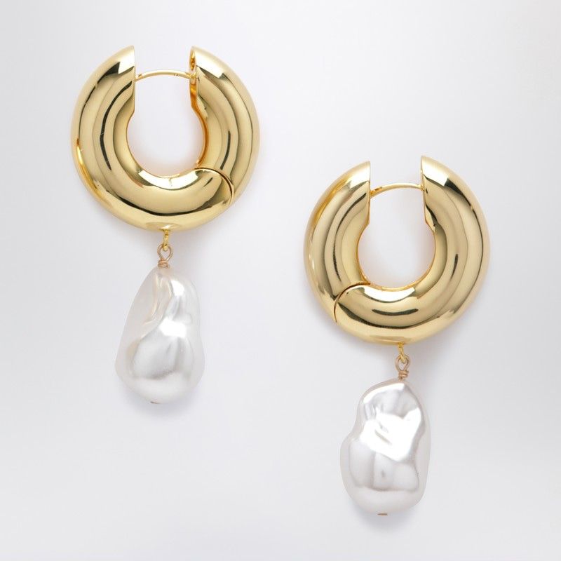 ELIOU Mini Pearl Gold Hoop Earrings