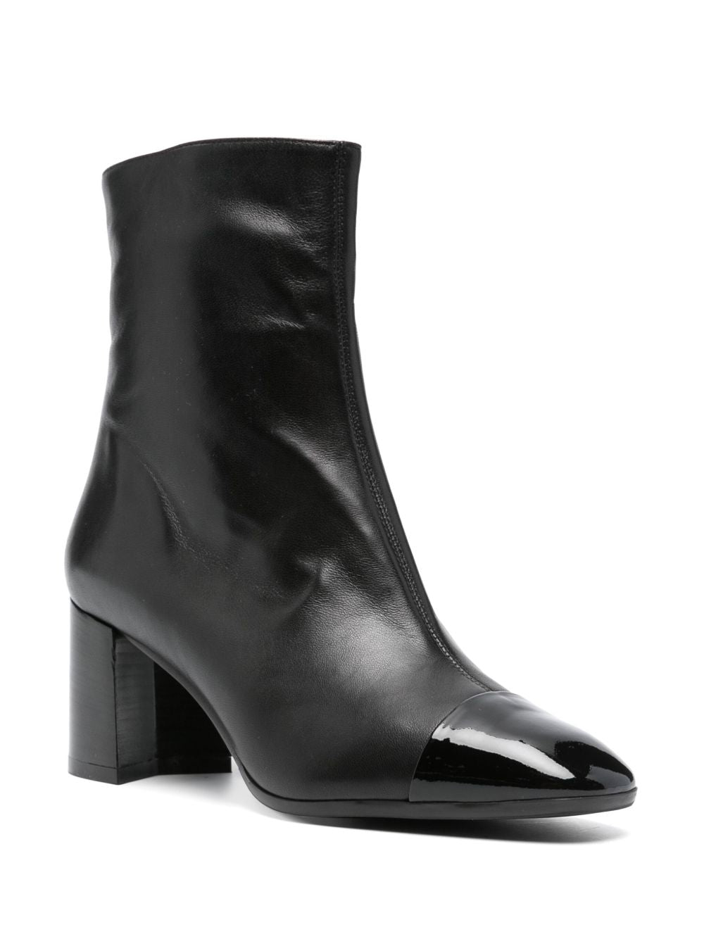 CAREL PARIS Women's Leather Ankle Boots with Mid Block Heel