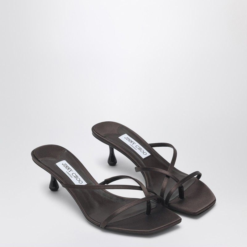 JIMMY CHOO Flat 50 Leather Sandals with Crossed Straps