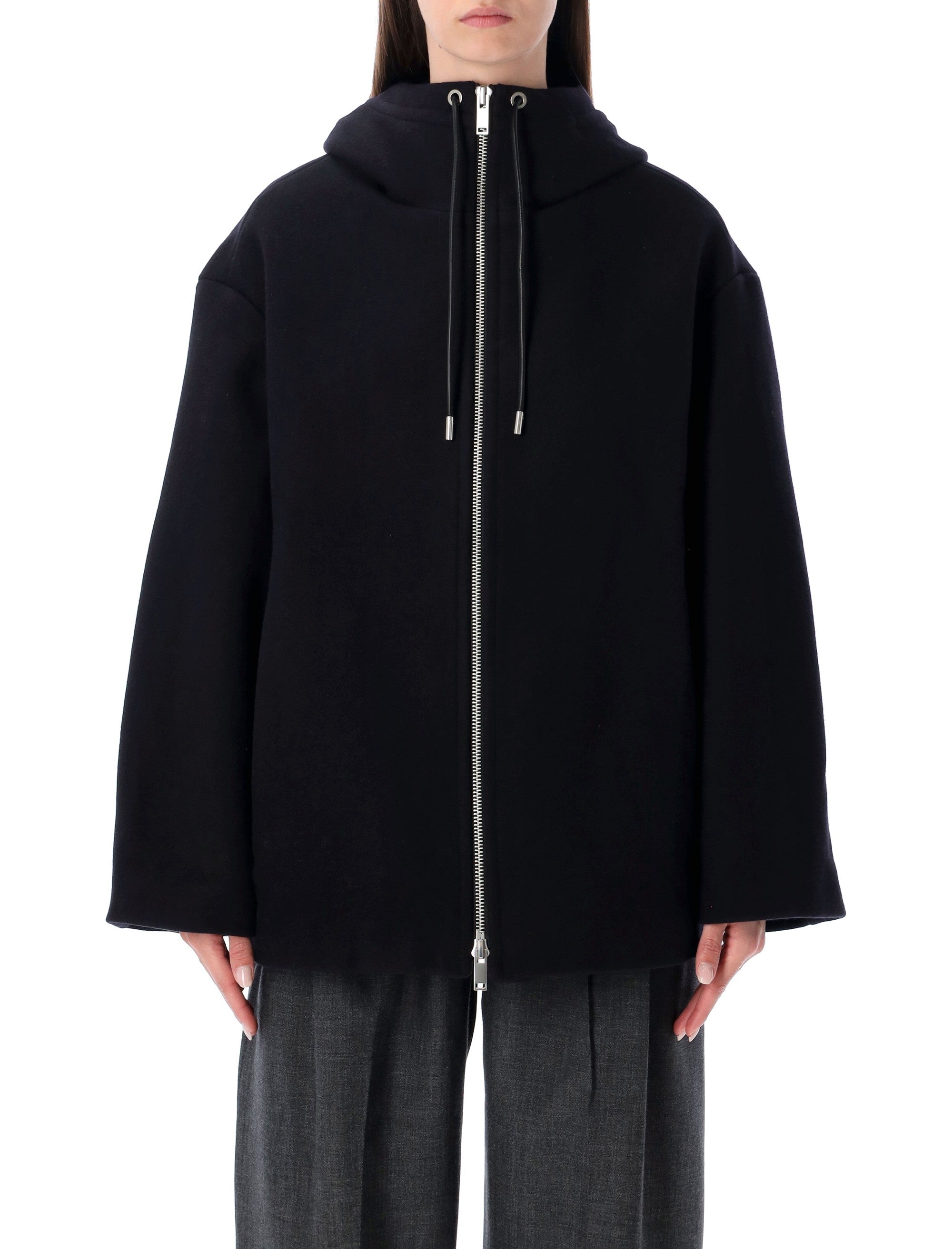 STUDIO NICHOLSON Thigh-Length Wool and Cashmere Hooded Jacket