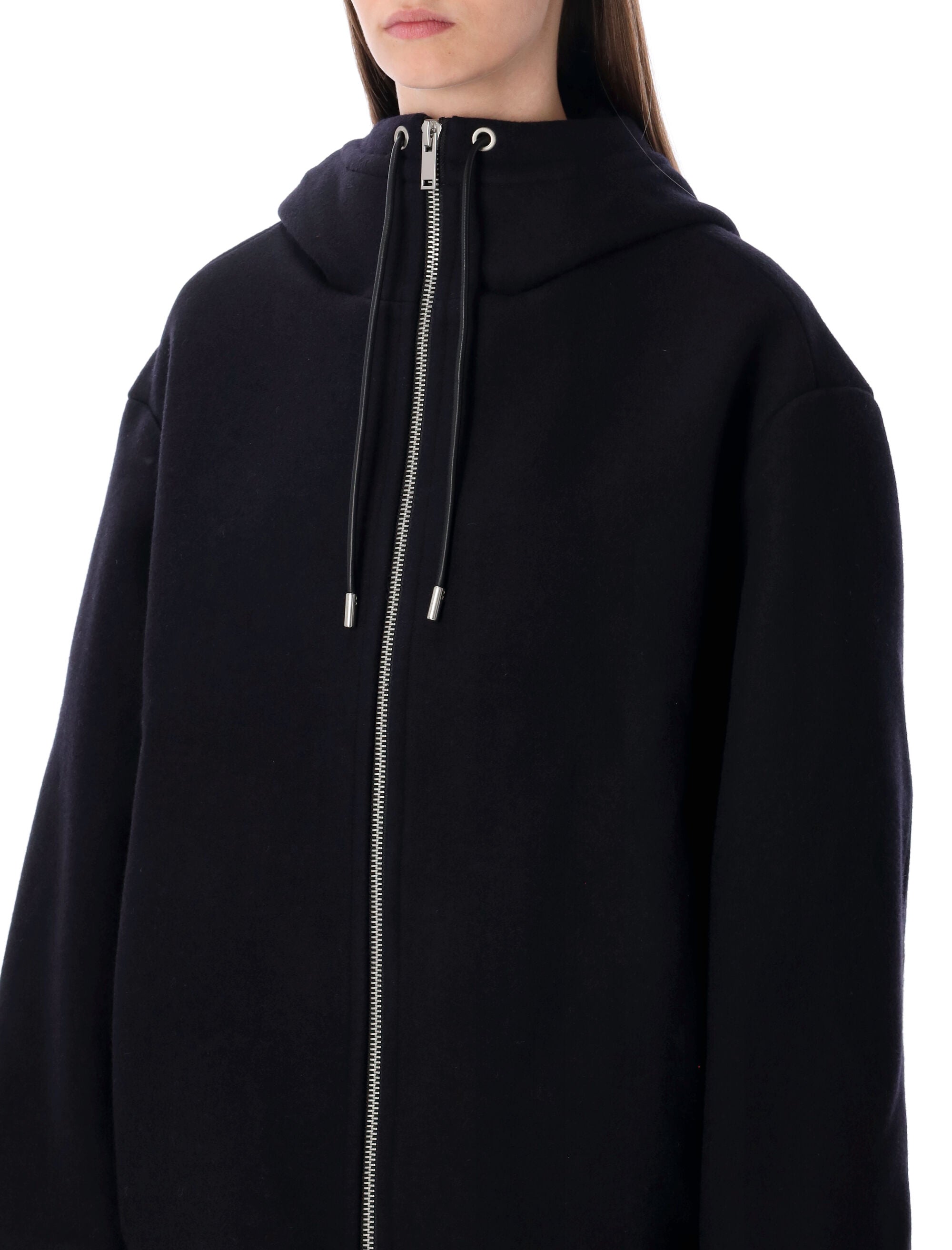 STUDIO NICHOLSON Thigh-Length Wool and Cashmere Hooded Jacket