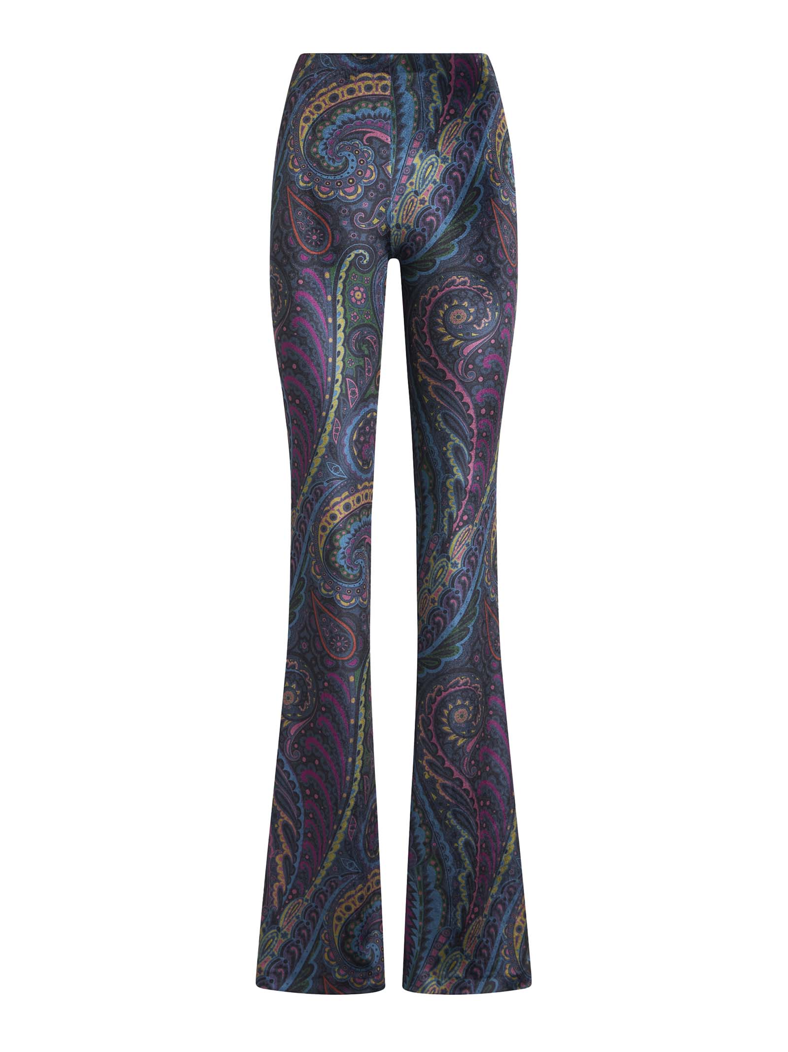 ETRO Flared Trousers with Multicolor Paisley Print (Women's)