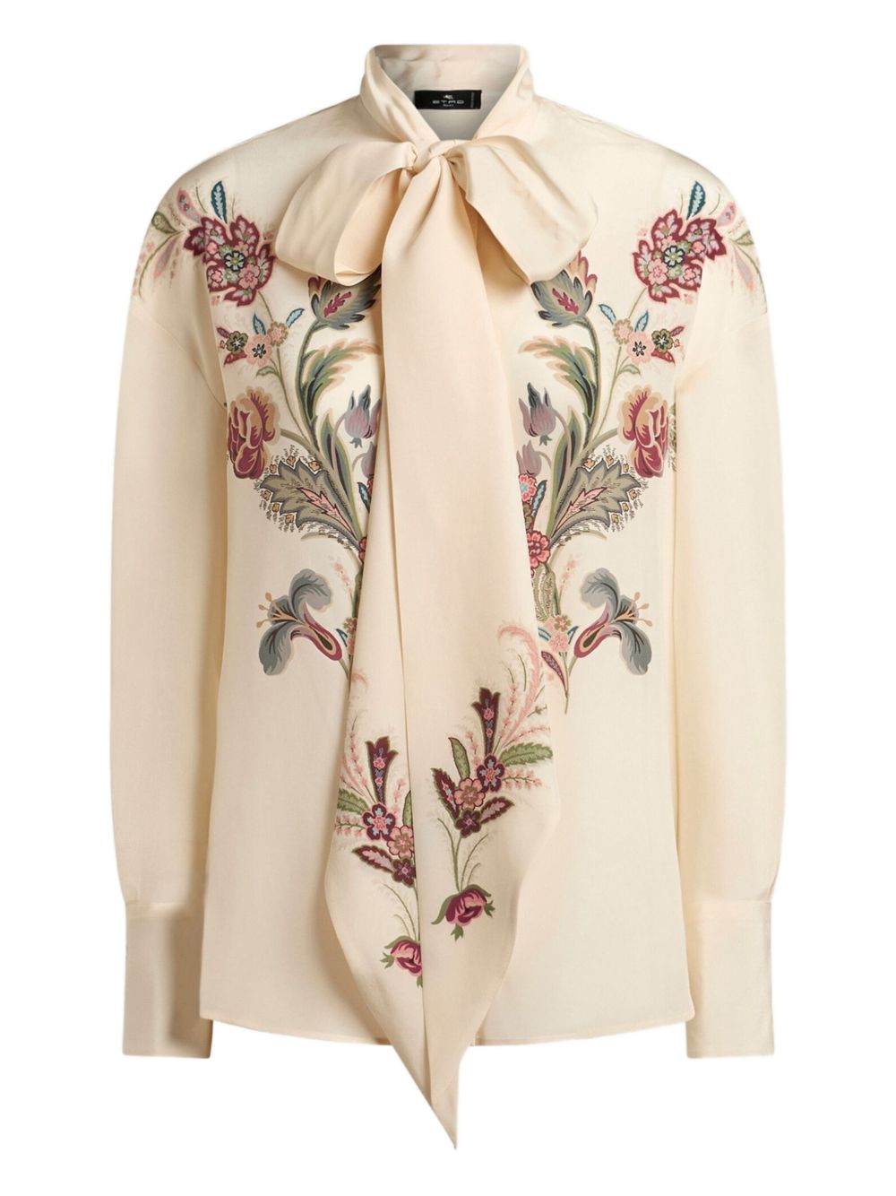 ETRO Elegant Floral Print Blouse with Lavalliére Collar for Women - FW25