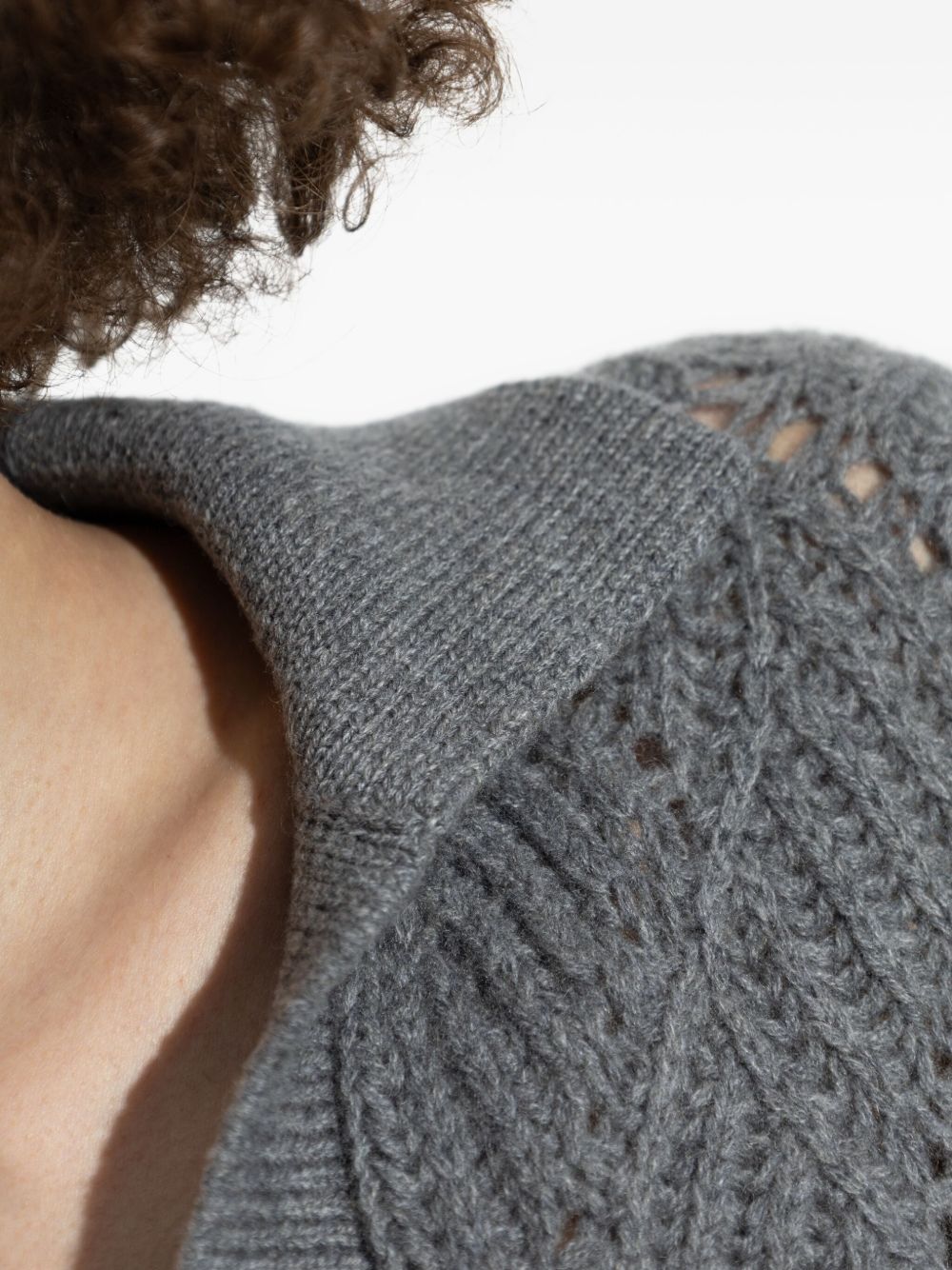 ETRO Three-Dimensional Openwork Knit Polo Shirt