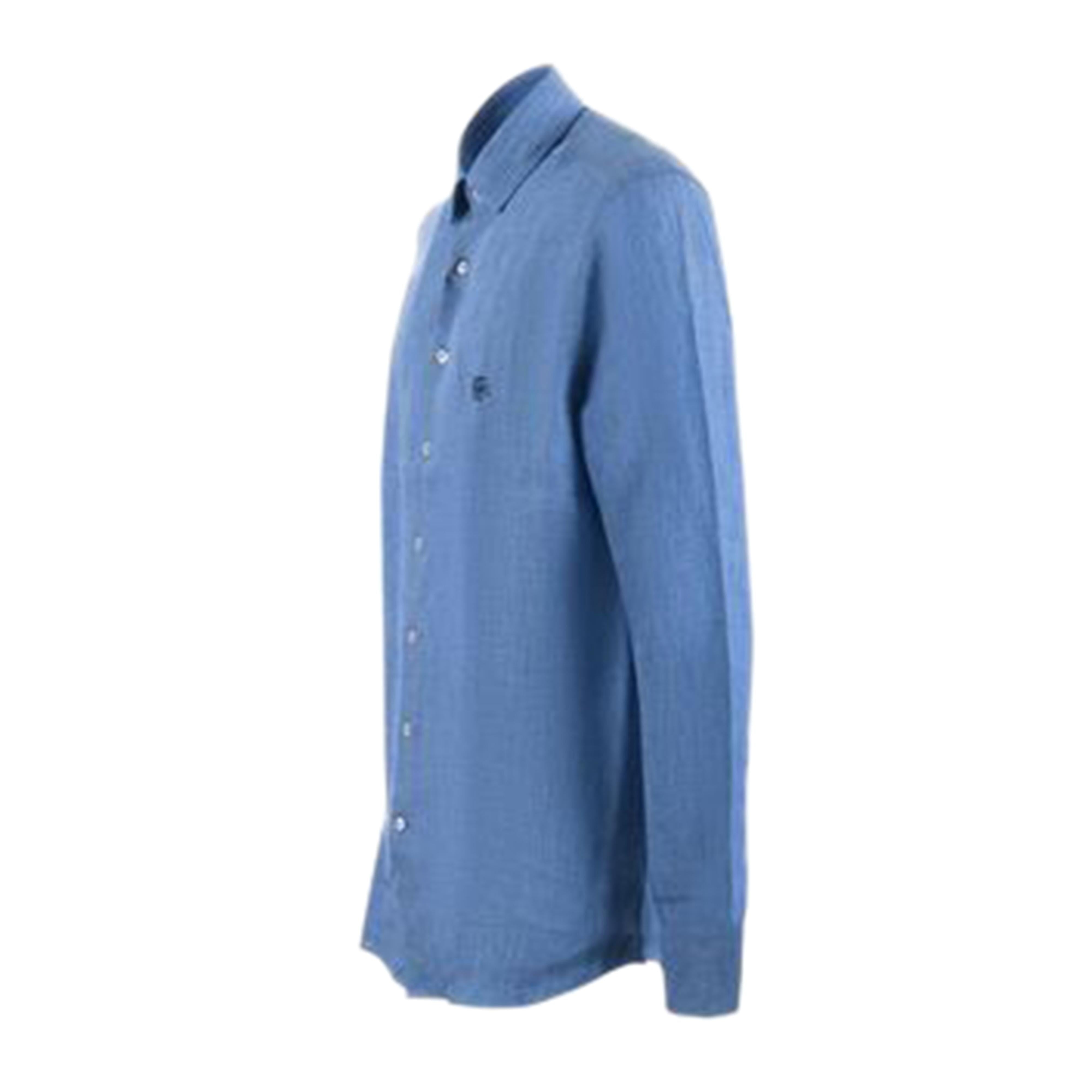 ETRO ROMAN Logo Mini Linen Shirt for Men