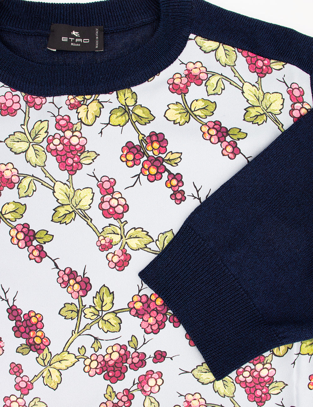 ETRO Elegant Slim Fit Sweater with Silk Panel Insert