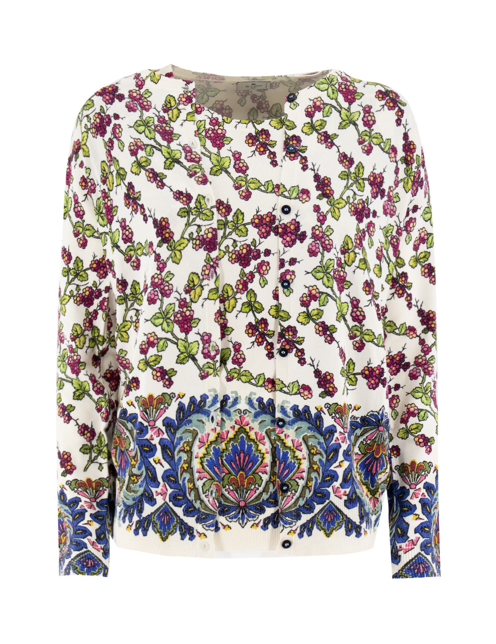 ETRO Exquisite Twin Set with Berries and Paisley Print