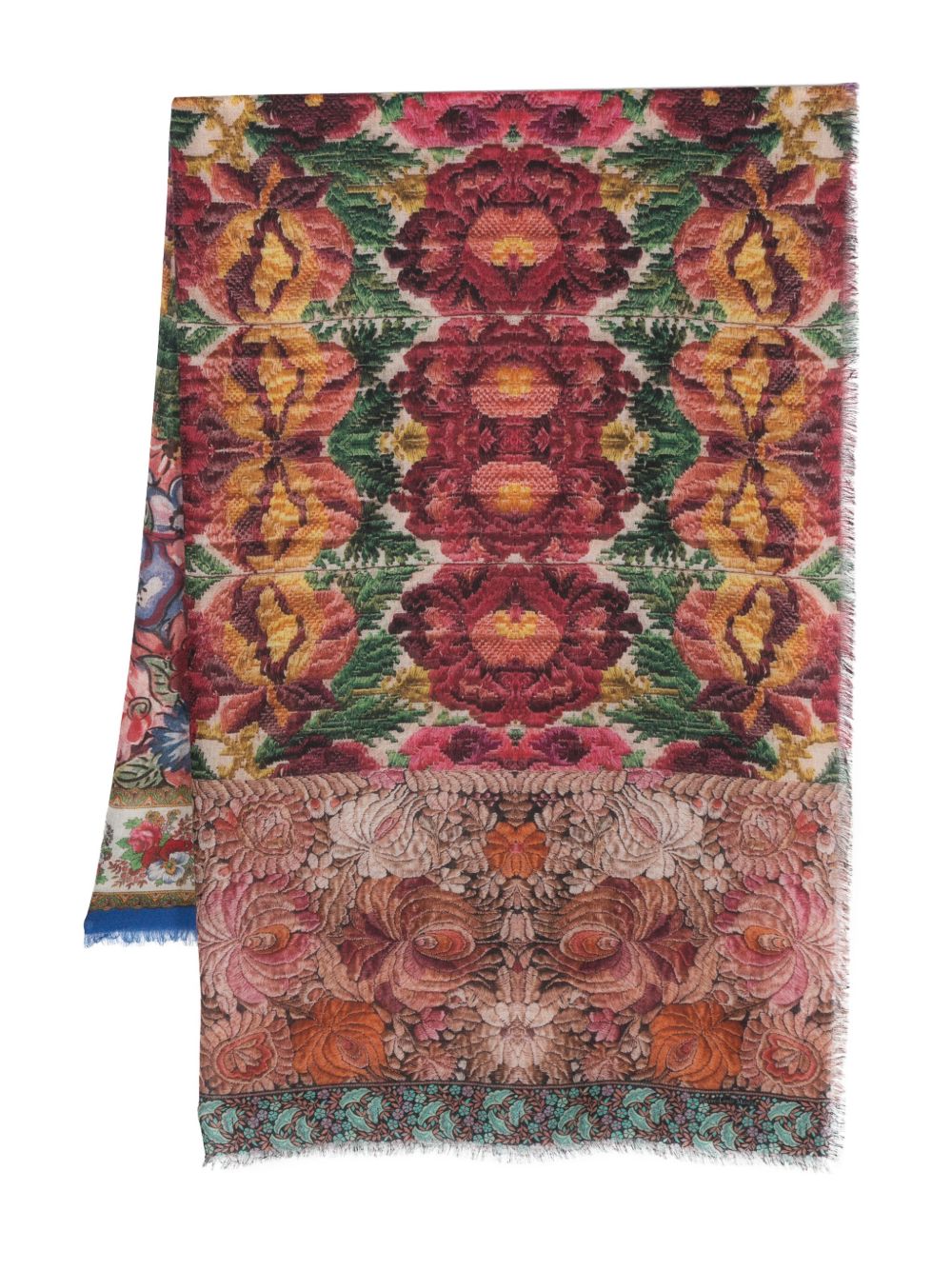 PIERRE LOUIS MASCIA Floral Print Cashmere Scarf - Wraparound Style