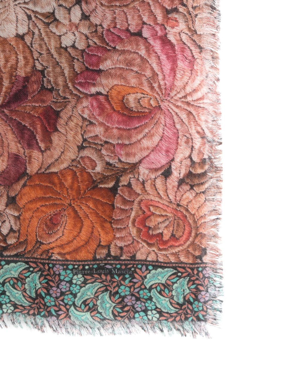 PIERRE LOUIS MASCIA Floral Print Cashmere Scarf - Wraparound Style