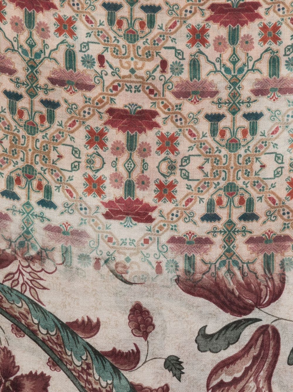 PIERRE LOUIS MASCIA Floral Geometric Printed Cashmere Scarf 135x195