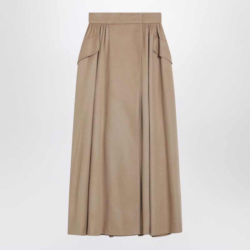 MAX MARA Chic Midi Skirt with Asymmetrical Front Cut for Women