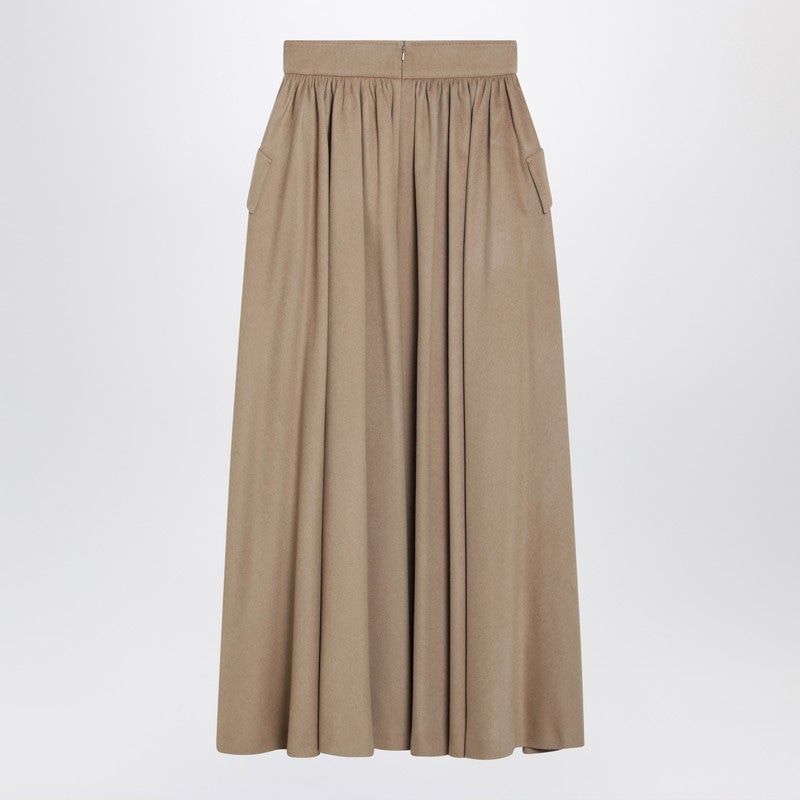 MAX MARA Chic Midi Skirt with Asymmetrical Front Cut for Women