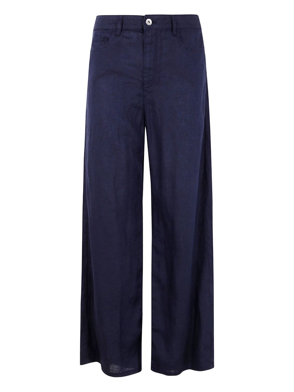 EMPORIO ARMANI Women's Linen Trousers with Front Button Fastening