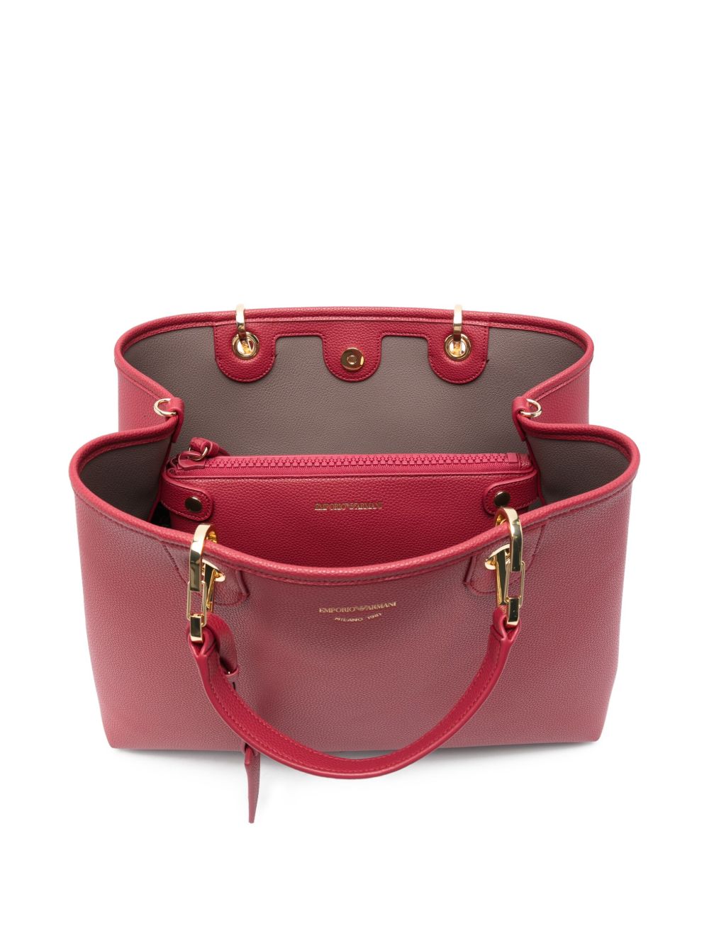 EMPORIO ARMANI Medium Shopping Handbag with Textured Finish